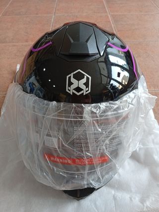 Casco modular negro con visera solar 2XL-3XL.