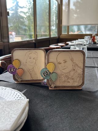 Portafotos madera con retrato personalizados