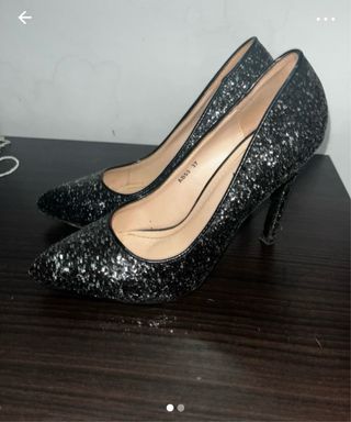 Scarpe Wellspring Glitter Nere Argento
