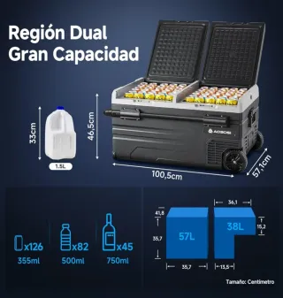 Nevera Portátil Doble Zona AOBOSI 95 litros NUEVA