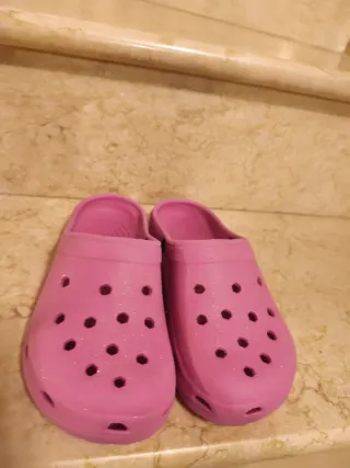 Ciabatte Crocs rosa glitterate