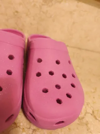 Ciabatte Crocs rosa glitterate
