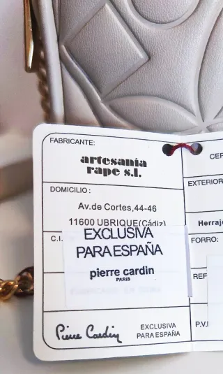 Bolso Pierre Cardin Beige con Cadena Dorada
