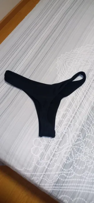 Braga bikini tanga negra talla S