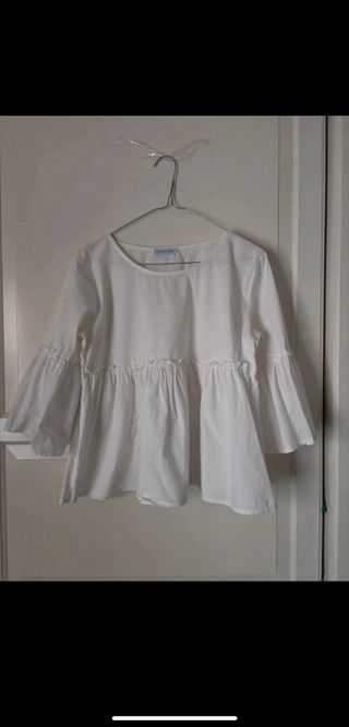 Blusa blanca de algodón