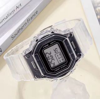 Reloj Digital Transparente y Negro