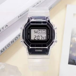 Reloj Digital Transparente y Negro