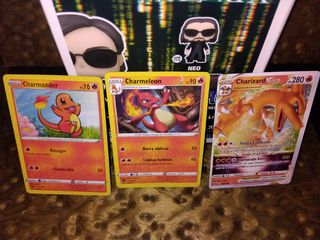 Lote 3 Cartas Pokémon: Charmander, Charmeleon, Cha