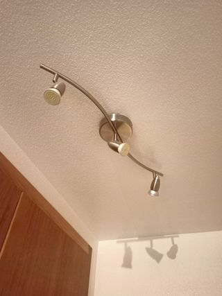 Lámpara de techo 3 focos metal plateado