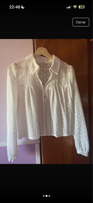 Camisa Zara Blanca Encaje
