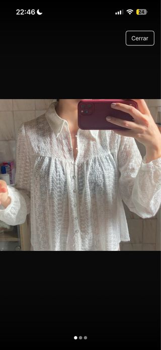 Camisa Zara Blanca Encaje