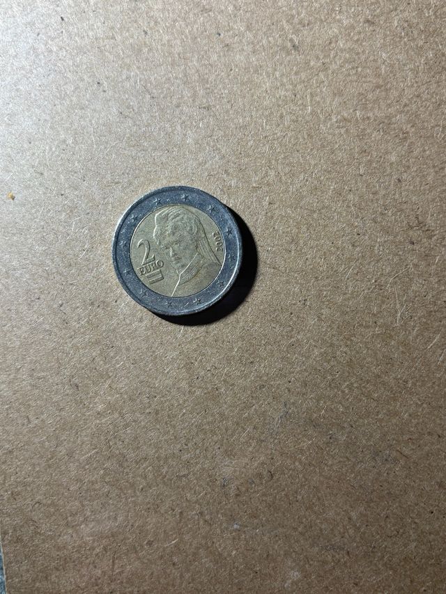 Moneda 2€ Austria 2002 error acuñación
