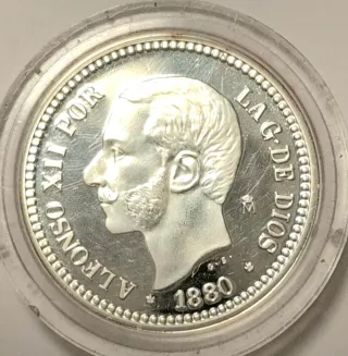 Moneda Alfonso XII 1880 Plata