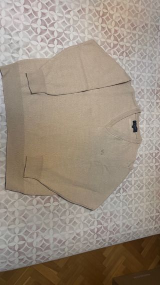 Jersey Burberry Vintage Beige V-Neck