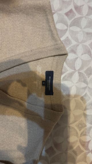 Jersey Burberry Vintage Beige V-Neck