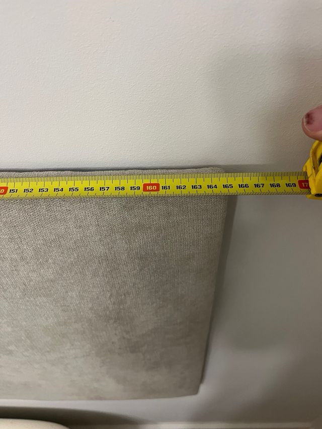 Cabecero de cama beige/gris tela