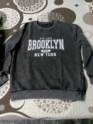Sudadera Brooklyn USA gris mujer
