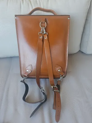 Mochila Satchel Cuero Marrón