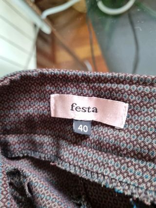 Pantalón Festa T40 Marrón y Azul