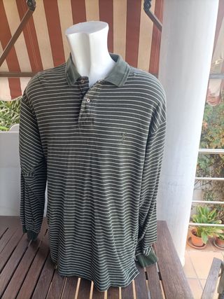 Polo Ralph Lauren Rayas Verde y Beige