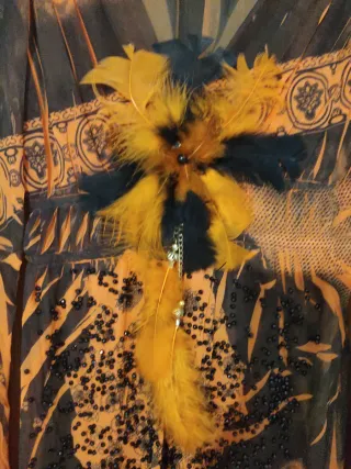 Vestido Kasike Talla Única Naranja/Negro