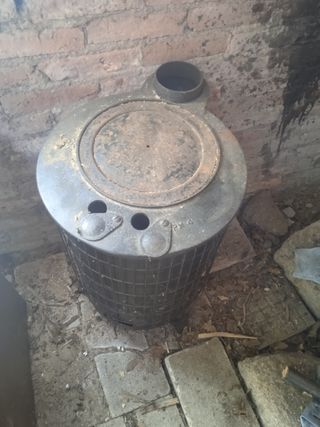 Estufa de leña redonda metal