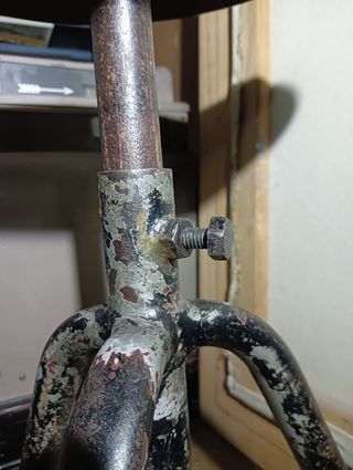 Taburete Vintage Madera y Metal Ajustable.