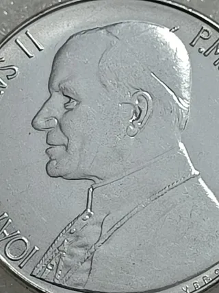 Moneda Vaticano 100 Liras Juan Pablo II
