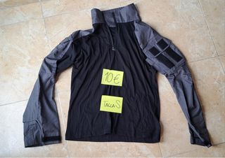 Camiseta Táctica Negra y Gris Talla S