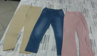 3 pantaloni bambina 9-10 anni