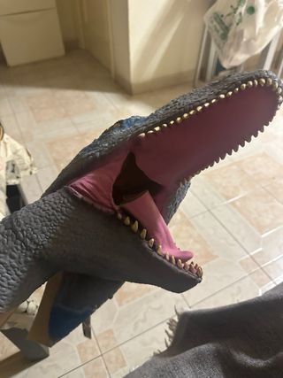 Disfraz Máscara Dinosaurio Azul y Gris