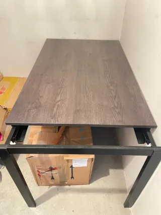 Mesa comedor extensible madera y metal