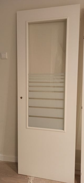 Puerta de madera con cristal 72,5*2,30 cm