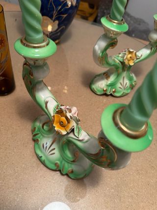 Candelabros de cerámica antiguos