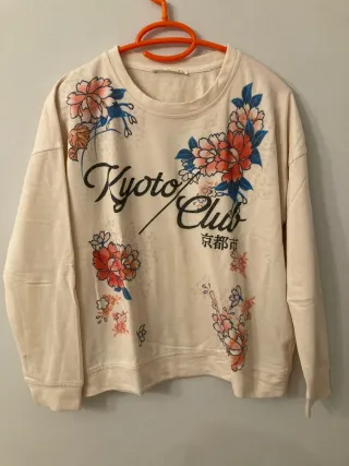 Sudadera beige Lefties flores