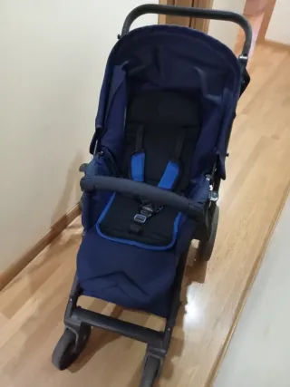 Carrito de bebé azul, 3 piezas