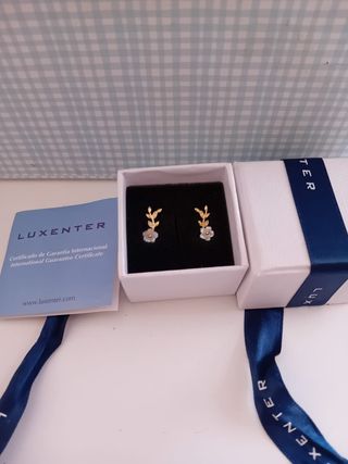Pendientes Luxenter Flor Dorados Nuevos