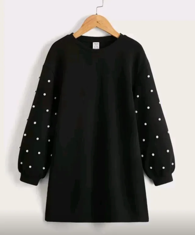 Vestido negro niña 11/12 años perlas