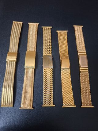 Brazaletes vintage para reloj, dorados
