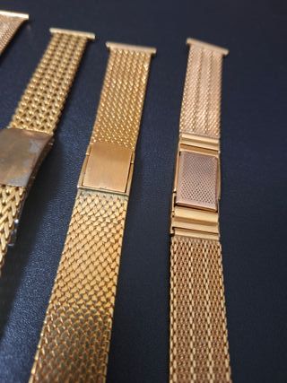 Brazaletes vintage para reloj, dorados