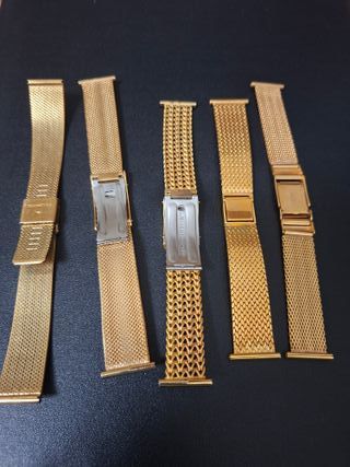Brazaletes vintage para reloj, dorados