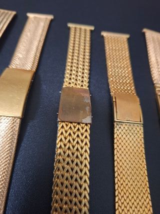 Brazaletes vintage para reloj, dorados