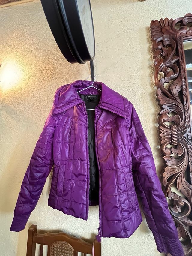 Chaqueta Mango Morada Acolchada