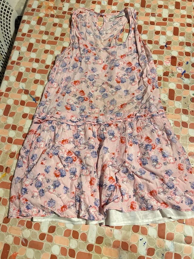 Vestido rosa con espalda nadadora