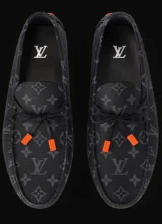 Mocasines Louis Vuitton Negro Naranja