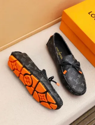 Mocasines Louis Vuitton Negro Naranja