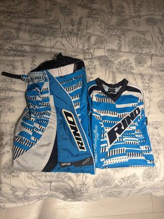 Conjunto Ropa Quad Rino Azul y Blanco