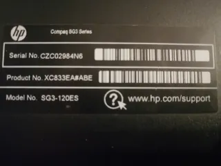 Ordenador Compaq SG3Series 120 + Monitor Hannspree