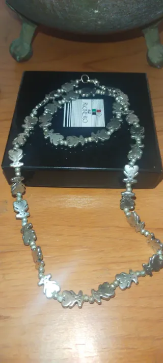 Collar y pulsera de ositos plateados