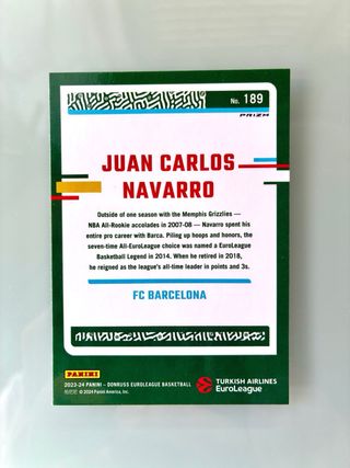 Carta Juan Carlos Navarro, Barcelona, Panini 2016
